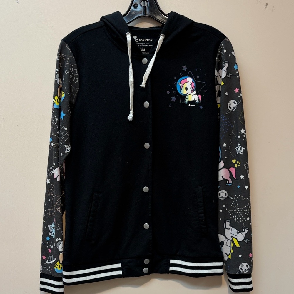 tokidoki Black‎ hoodie Jacket with Colorful Sleeves pony